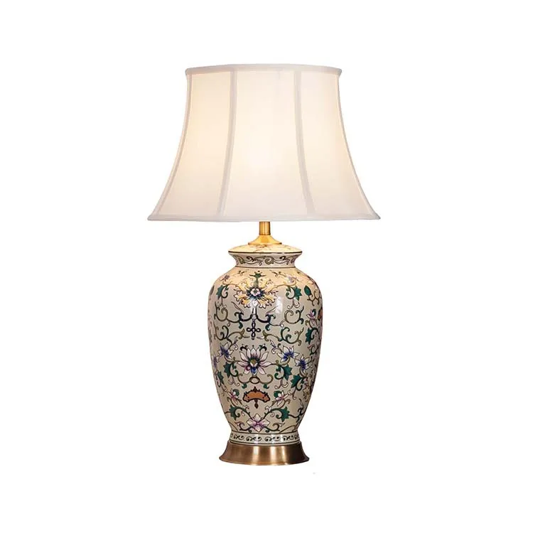 Classic ar roku apgleznotus keramikas lielā galda lampas guļamistabas gultas lampa, viesnīca apdare, galda lampa, vairumtirdzniecība Attēls 0