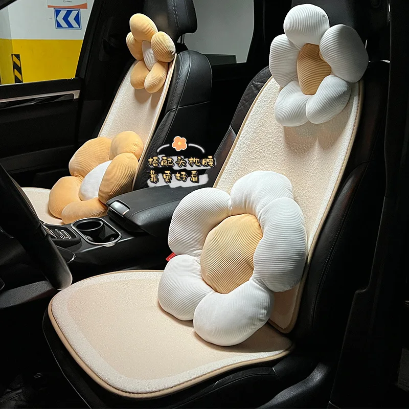 Jēra vilnas auto sēdekļa spilvens rudens un ziemas siltu komfortu automašīnas sēdekļa spilvena vienkāršu, vienkrāsainu plīša auto sēdekļa spilvena Attēls 0