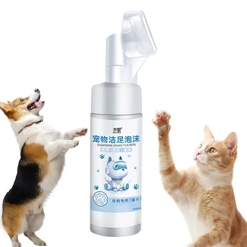 Kaķu Ķepu Tīrāku Putu Pet Sausie Šampūni, Kāju Tīrāku Ķepas Putojošs Tīrīšanas Ar Birsti, Lai Pet Cat Suns, Kucēns, Kaķēns Mājdzīvnieki Produkti Attēls 0