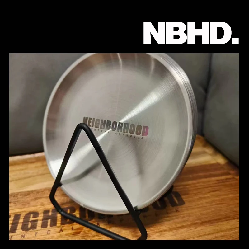 NBHD 6-gabals, kas no nerūsējošā tērauda metāla paplāte Interneta slavenība deserta šķīvja sabiezējumu kārta plāksnes dzīvoklis plate kaula plāksne Attēls 0