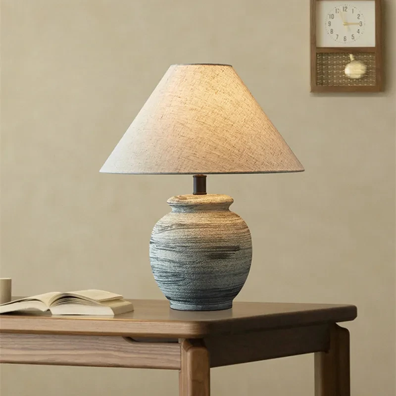 Upsala Ekeby Galda Lampas Retro wabi sabi gaismu mākslinieks Radošo Minimālisma keramikas lampas, dzīvojamās istabas, Guļamistabas gultas lampa Attēls 0