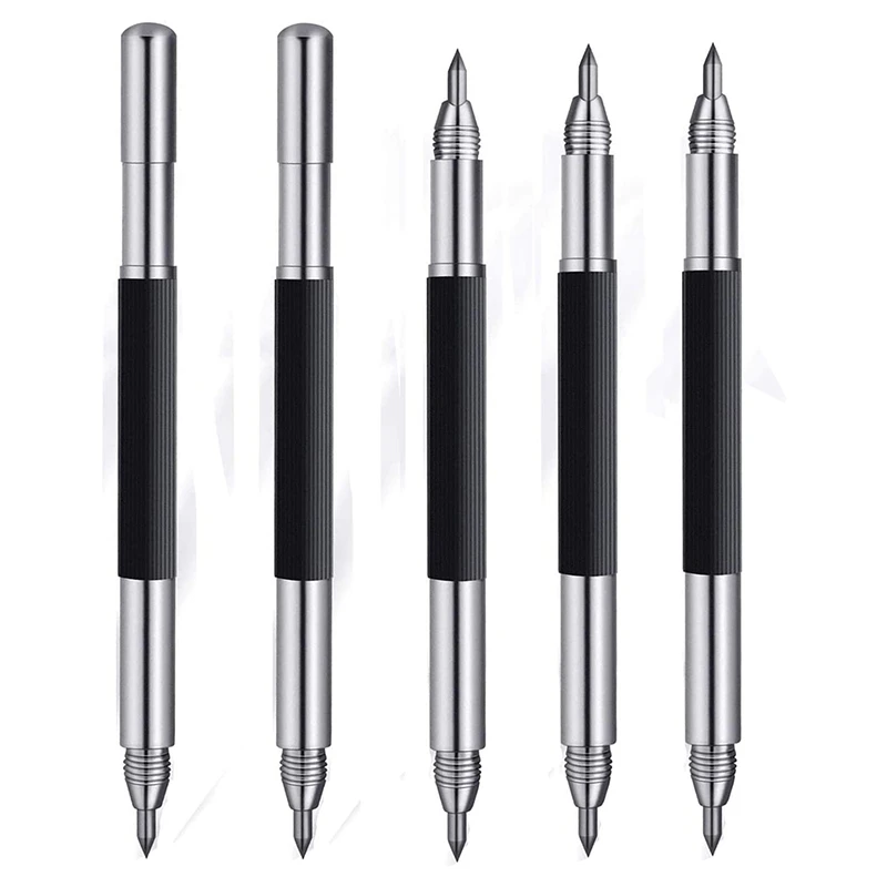 Volframa Karbīda Skrūvspīles 5 Pack, Gravēšanas Pildspalva Ar Dubulto Galvu Dizains - Kabatas Volframa Karbīda Gals Scriber Rīks Attēls 0