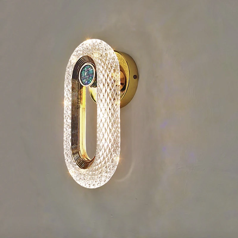 Luksusa Guļamistaba Dekorēšana Sienas Lampas Akrila Abažūrs Rose Gold Metāla korpuss Sconce Gaismas LED Mājas Koridora Siltu Atmosfēru Spīdumu Attēls 1