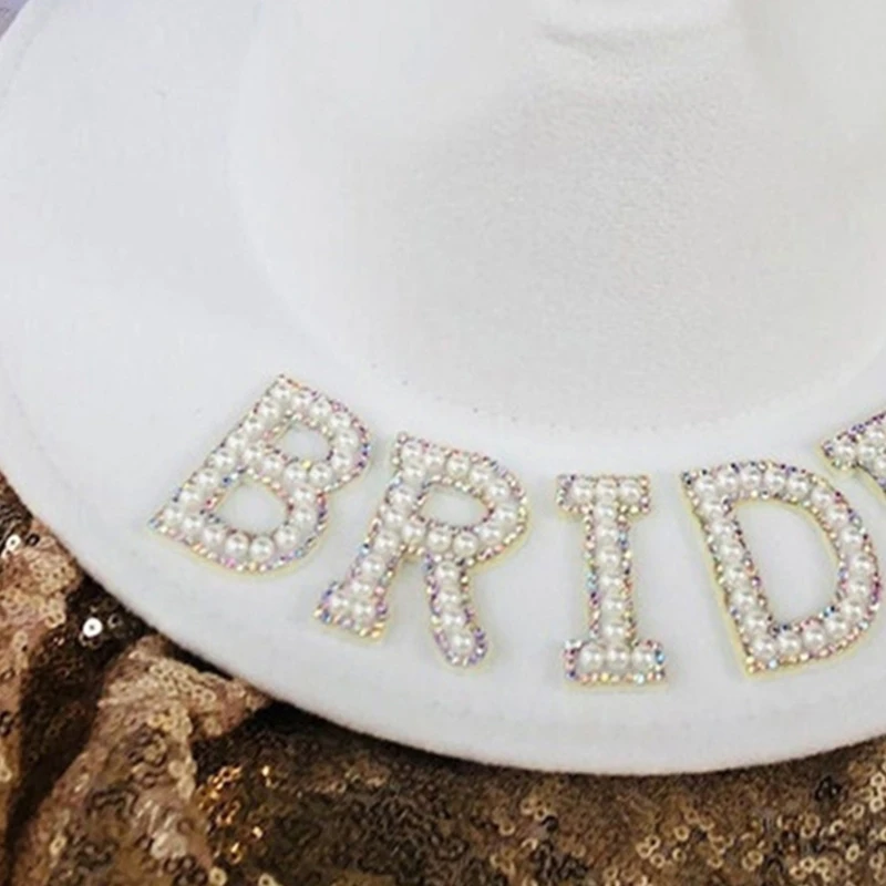 Līgava CowboyHat Ar Plīvuru, Bachelorette Party Hat Līgava Fedora Cepuri Balta Līgava Cowgirl Cepure Ar Plīvuru Līgavas Puses Cepure Attēls 1