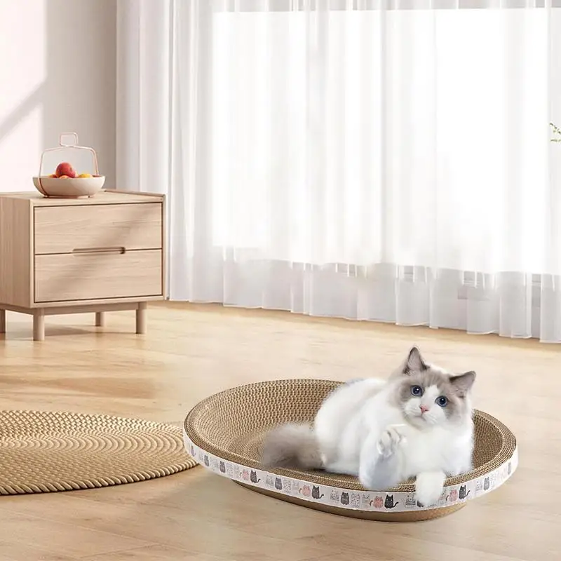 Nesaskrāpē Tāfeles Kaķiem Augsta Blīvuma Ovālas formas Kaķis Scratcher, Lai Nesaskrāpē Amatu Un Mēbelēm Indoor Cat Mēbeles Skrāpējumiem Attēls 1
