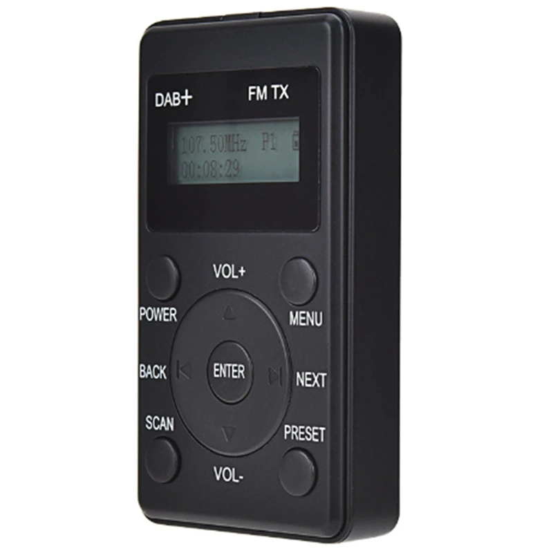 Portatīvie Radio Mini Kabatas FM DAB+ Digital Display Stereo Uztvērējs LCD Iebūvēts Akumulators Austiņas Atbalsta Kalendārs Attēls 1