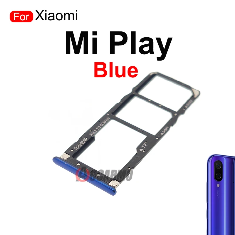 Sarkana Melna Zila SIM kartes turētāju, Lai Xiaomi Mi Spēlēt Sim Kartes Ligzda Slots Turētājs Rezerves Daļas Attēls 1