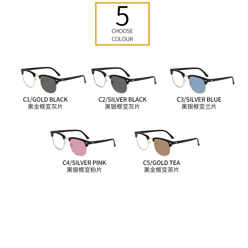 MIZHO Marku Retro Laukumā Photochromic Saulesbrilles Vīriešu Modes Brilles UV400 Ceļojumā, Sieviešu, Saules Brilles Diskus Ceļojumu Oculos Attēls 2