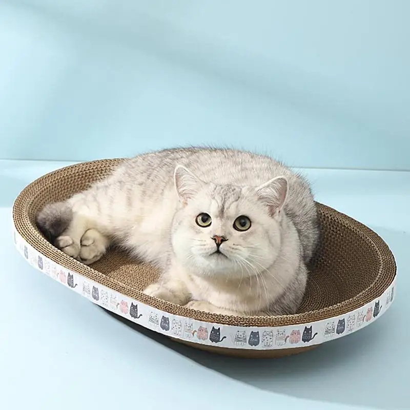 Nesaskrāpē Tāfeles Kaķiem Augsta Blīvuma Ovālas formas Kaķis Scratcher, Lai Nesaskrāpē Amatu Un Mēbelēm Indoor Cat Mēbeles Skrāpējumiem Attēls 2