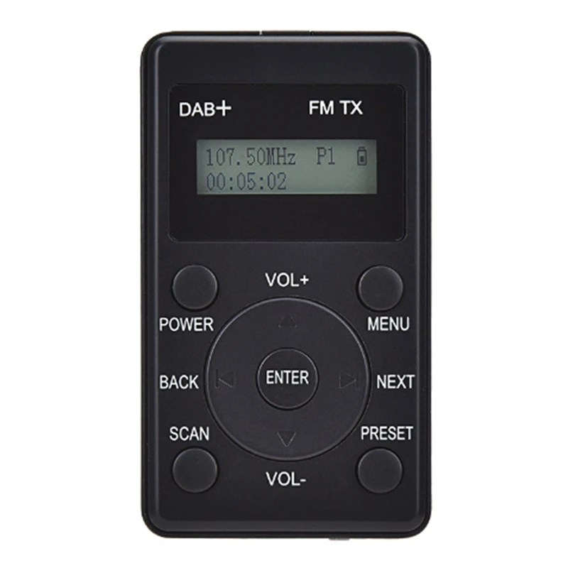 Portatīvie Radio Mini Kabatas FM DAB+ Digital Display Stereo Uztvērējs LCD Iebūvēts Akumulators Austiņas Atbalsta Kalendārs Attēls 2