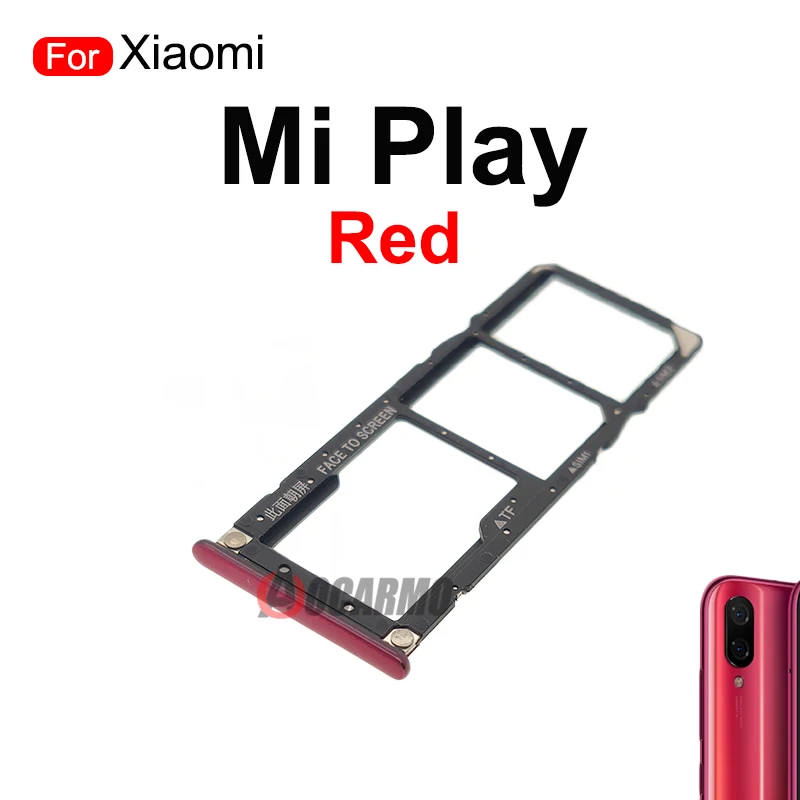 Sarkana Melna Zila SIM kartes turētāju, Lai Xiaomi Mi Spēlēt Sim Kartes Ligzda Slots Turētājs Rezerves Daļas Attēls 2