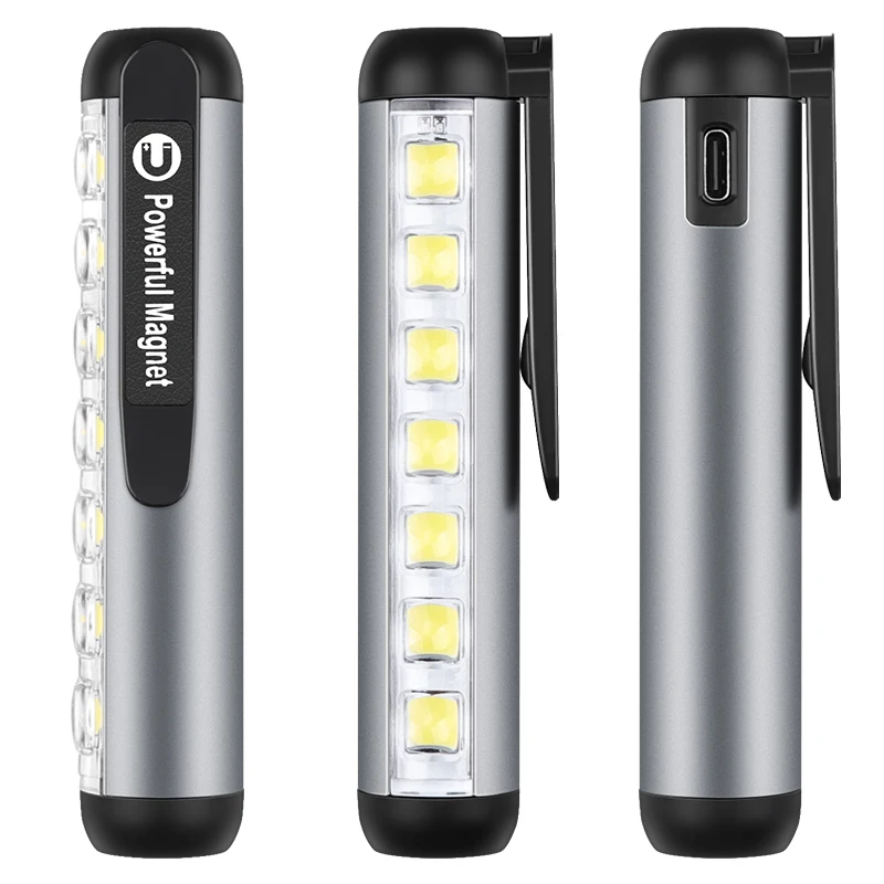 Mini LED Lampiņu Medicīnas Profesionālās Lāpu Ar Magnēta Klipsi Darba indikators USB Lādējamu Laternu Piemērots Ārstu Mājas Attēls 3