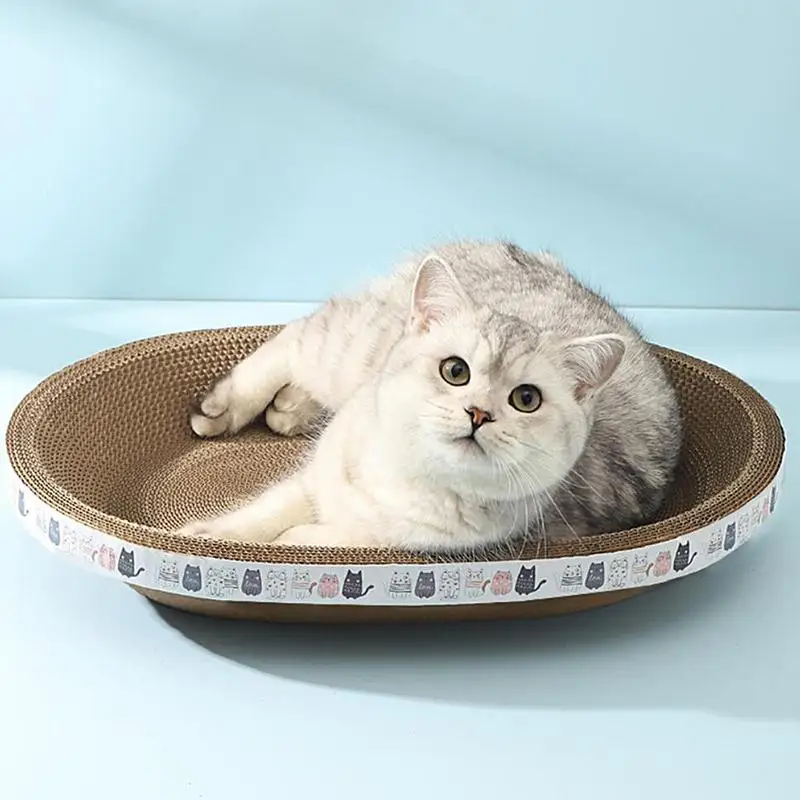 Nesaskrāpē Tāfeles Kaķiem Augsta Blīvuma Ovālas formas Kaķis Scratcher, Lai Nesaskrāpē Amatu Un Mēbelēm Indoor Cat Mēbeles Skrāpējumiem Attēls 3