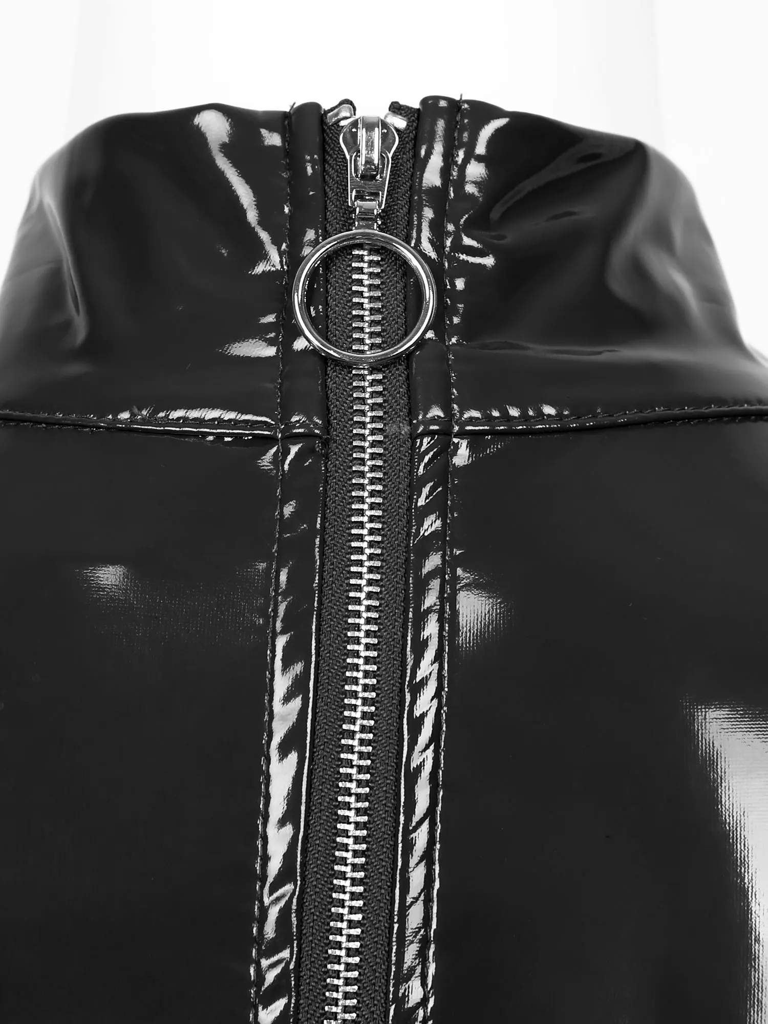 Sieviešu Dāmas-Kailas Krūts Bodycon Mini Lakādas Kleita Ar Īsām Piedurknēm Atpakaļ Rāvējslēdzēju Slapjā Izskatās Skatuves Sniegumu Kostīmu Clubwear Attēls 3