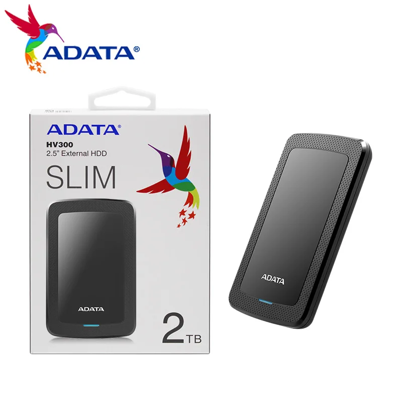 ADATA Portatīvo Cieto Disku HV300 USB 3.2 Gen1 Melna Balta 1 TB 2 TB Sākotnējā Šifrēta Ārējo HDD Slim Desktop Dators Attēls 4