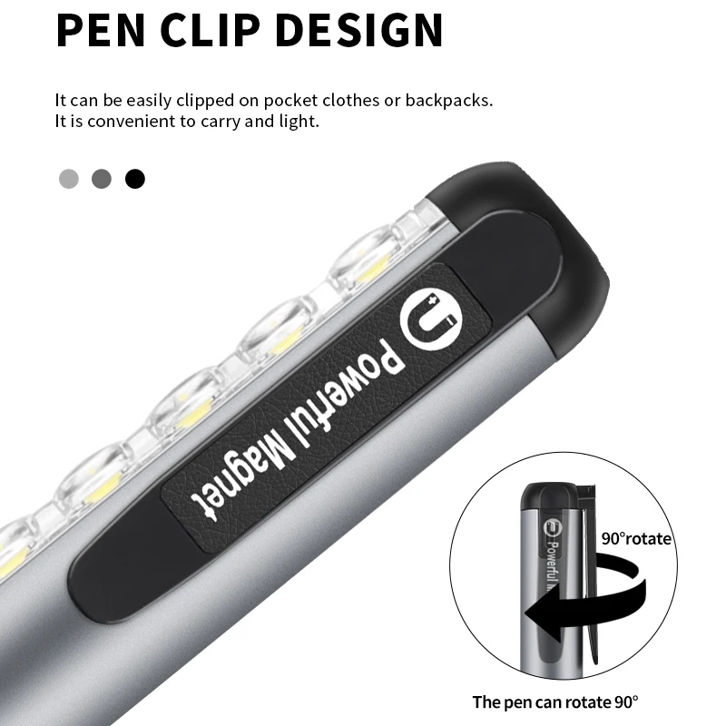 Mini LED Lampiņu Medicīnas Profesionālās Lāpu Ar Magnēta Klipsi Darba indikators USB Lādējamu Laternu Piemērots Ārstu Mājas Attēls 4