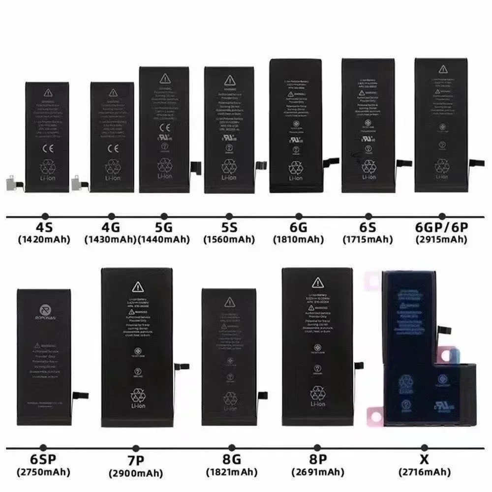 Rezerves Akumulators Apple IPhone 5S SE 6S 6 7 8 Plus X XS MAX XR 11 12 13 14 Li-polymer Iebūvēts Litija Akumulators ar Instrumentiem Attēls 4