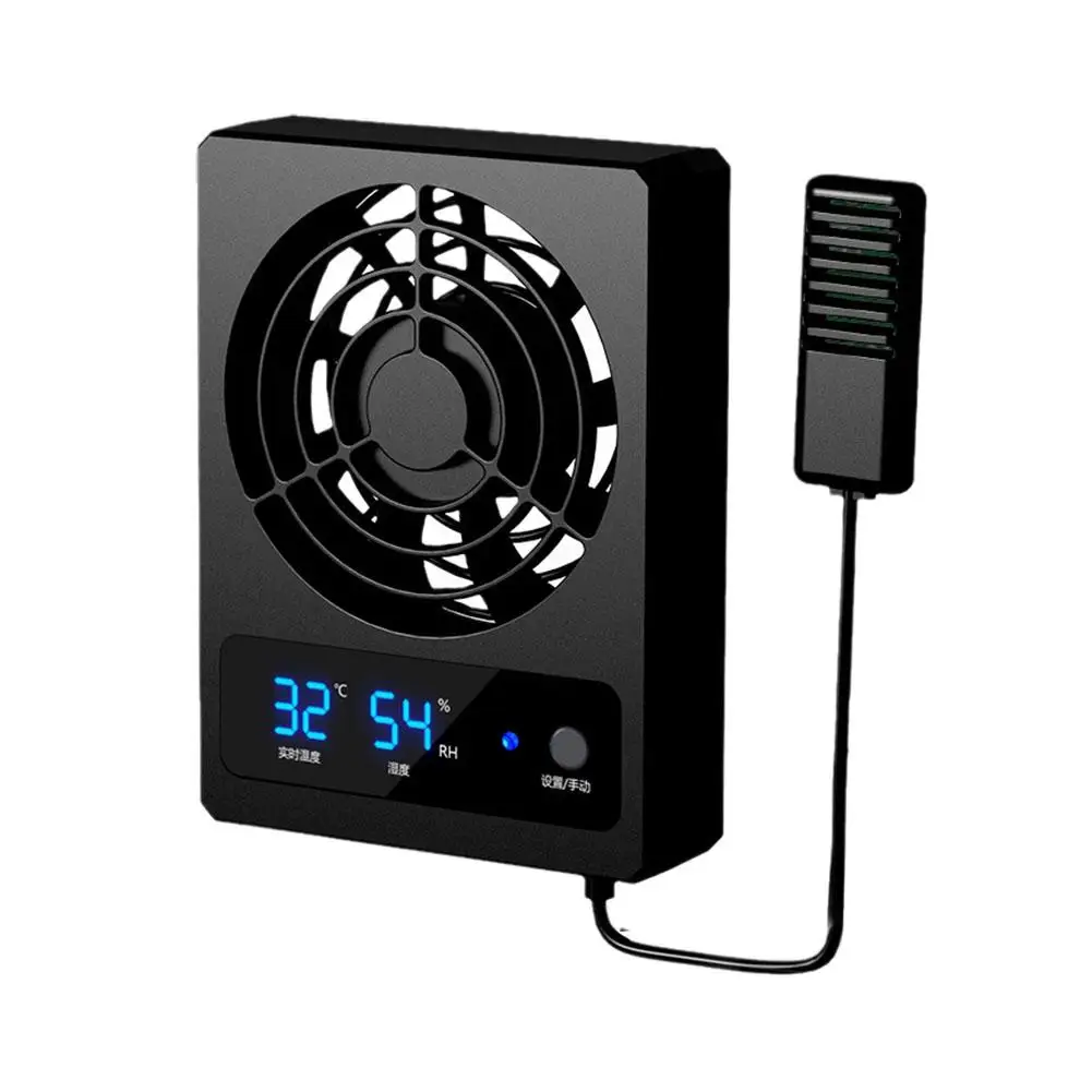 Temperatūra tiek Kontrolēta Ventilators Rāpuļu Kameras Smart Dzesēšanas Ventilatoru Ar LED Displeju Zema Trokšņa līmeņa Ventilatoru, Lai Abinieki, Rāpuļi S A1L7 Attēls 4