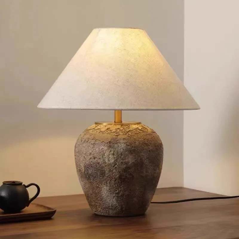 Upsala Ekeby Galda Lampas Retro wabi sabi gaismu mākslinieks Radošo Minimālisma keramikas lampas, dzīvojamās istabas, Guļamistabas gultas lampa Attēls 4