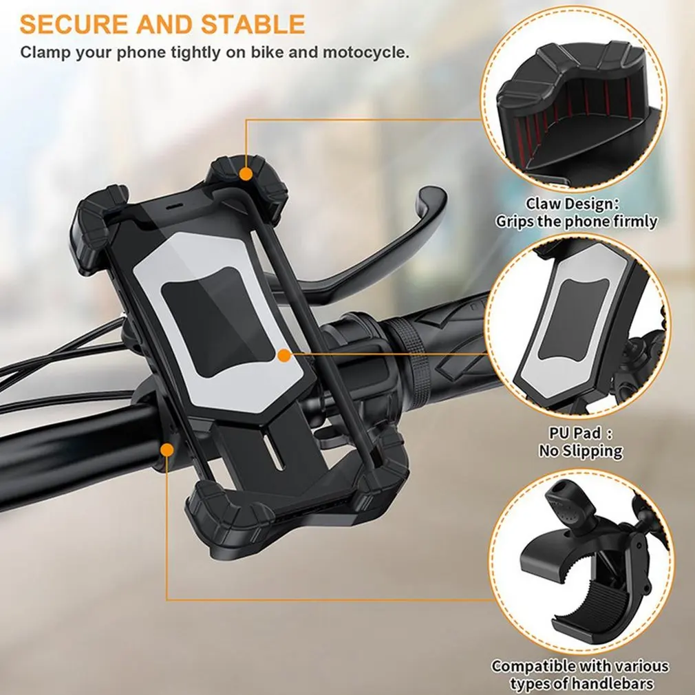 Velosipēdu Tālruņa Turētājs Anti-Slip Universal Mobile Smart Tālrunis Bike Mount Bracket Elektriskā Motorollera Motociklu Mobilo Telefonu Atbalsts Attēls 4